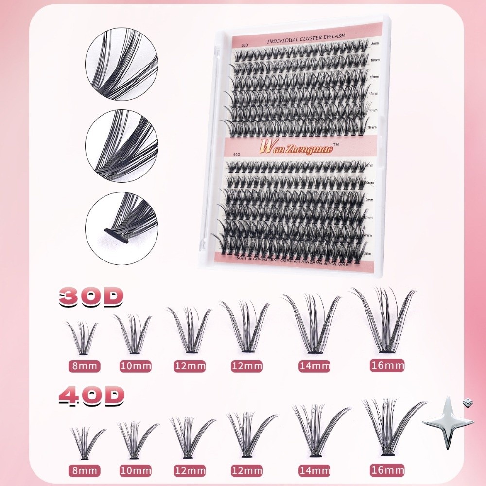 Eyelash Extension Look - رموش صناعية بطول 8-16 مم، طقم